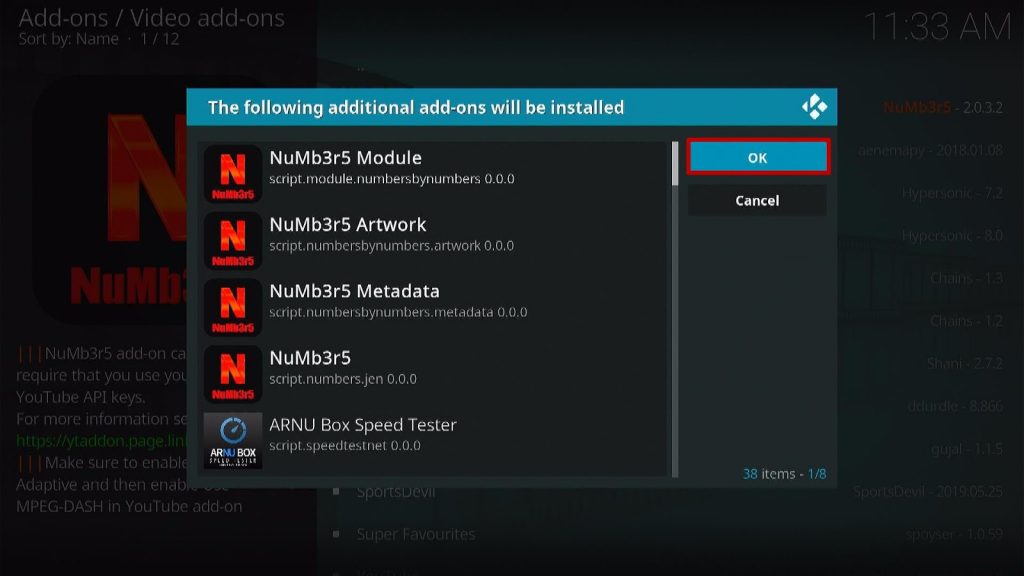 Install Number Kodi Addon Step 13