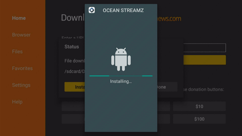 Install Oceanstreamz App on Firestick Step 17