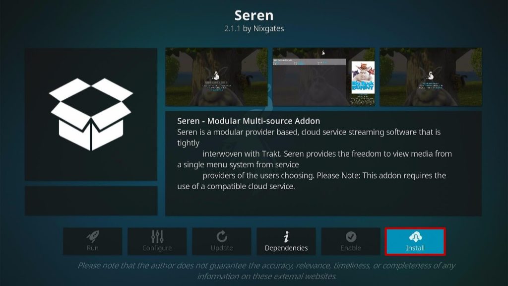 Install Seren Kodi Addon Step 12