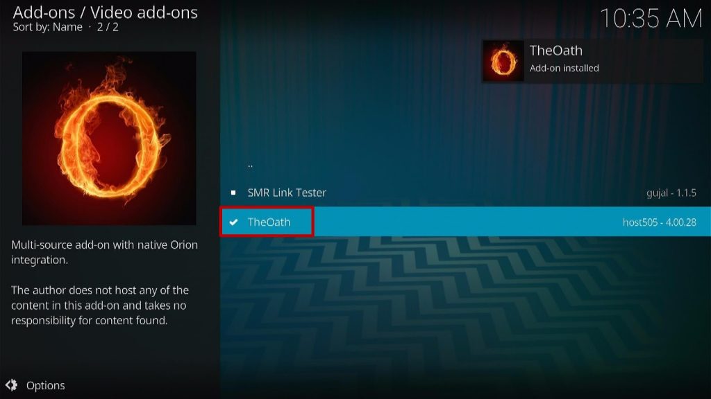 Install The Oath Kodi Addon Step 11