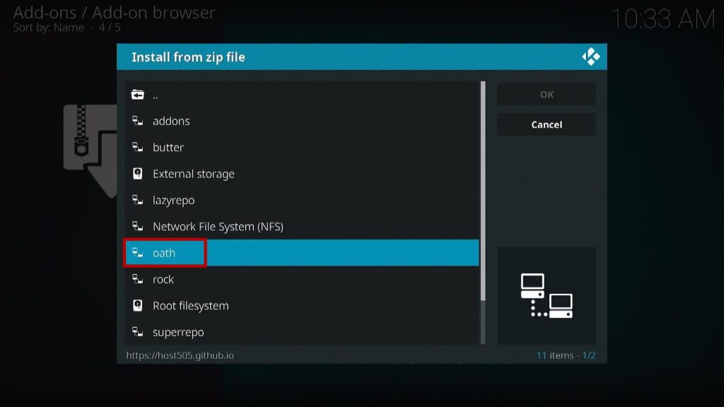 Install The Oath Kodi Addon Step 5