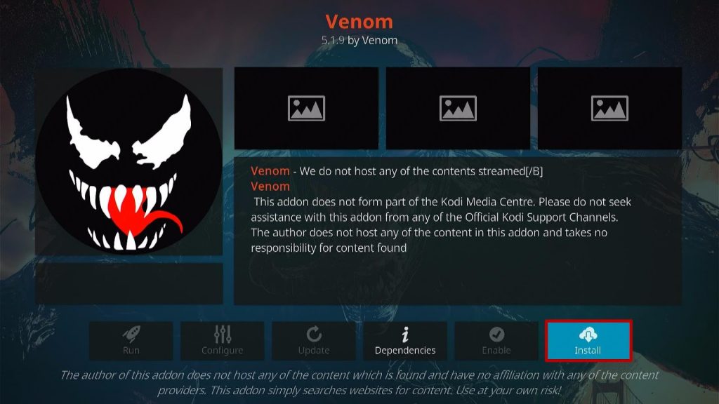 Install Venom Kodi Addon Step 12