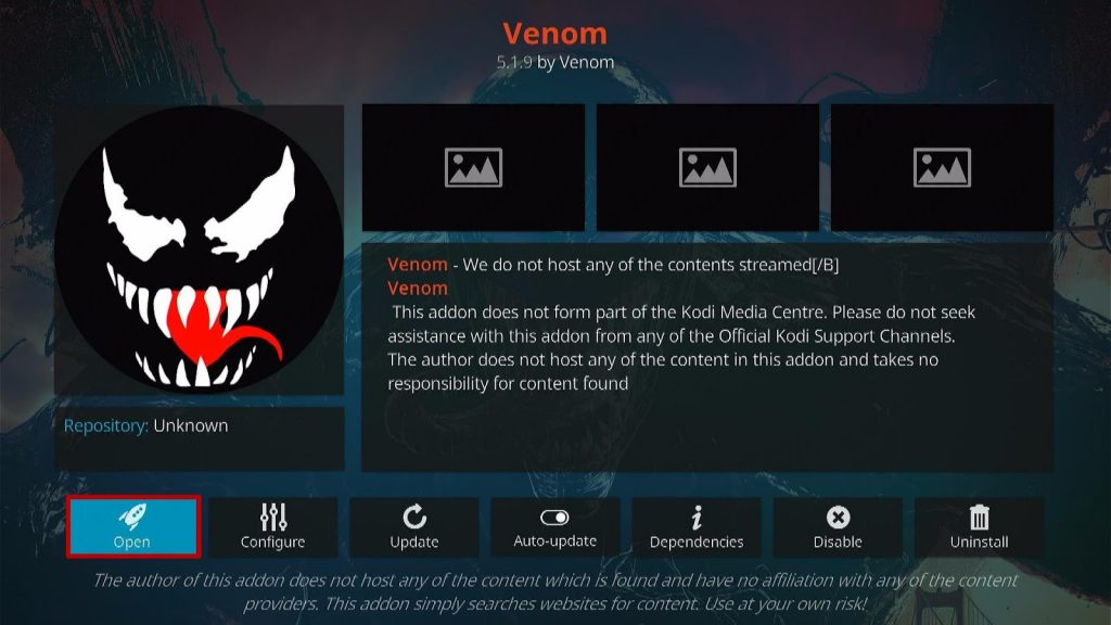 Install Venom Kodi Addon Step 15