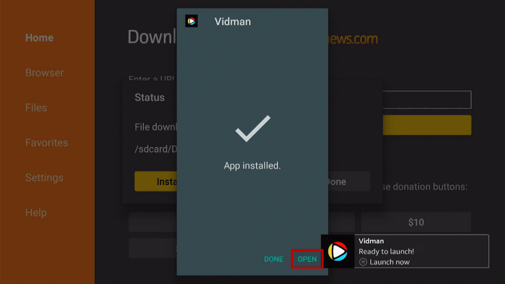 Install Vidman TV App on Firestick Step 18
