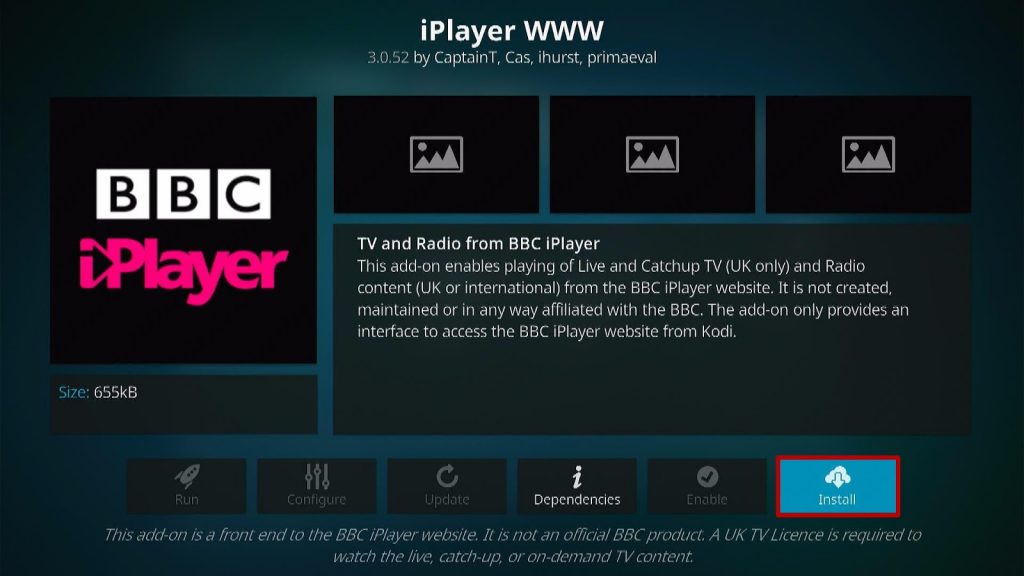 Install iPlayer WWW on Kodi Step 6