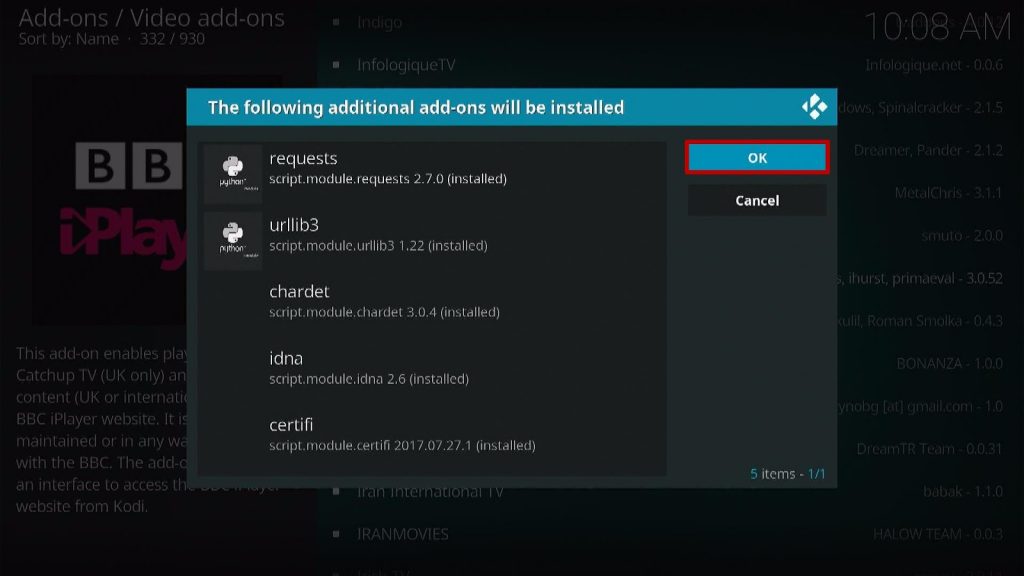 Install iPlayer WWW on Kodi Step 7