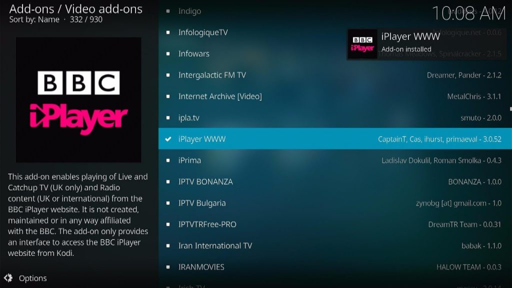 Install iPlayer WWW on Kodi Step 8