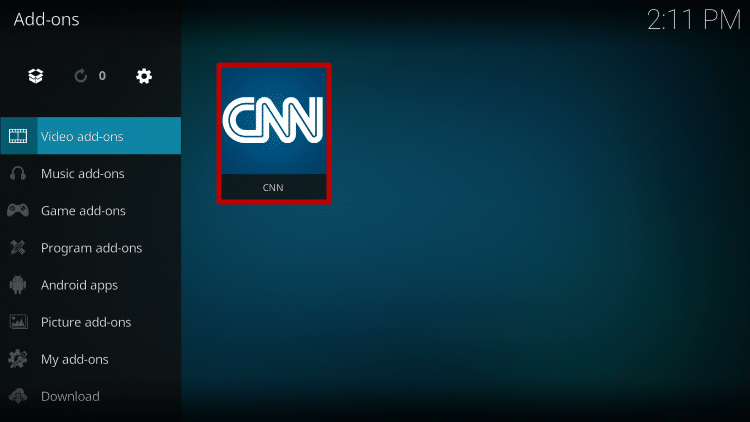 Install the CNN Kodi Addon Step 10