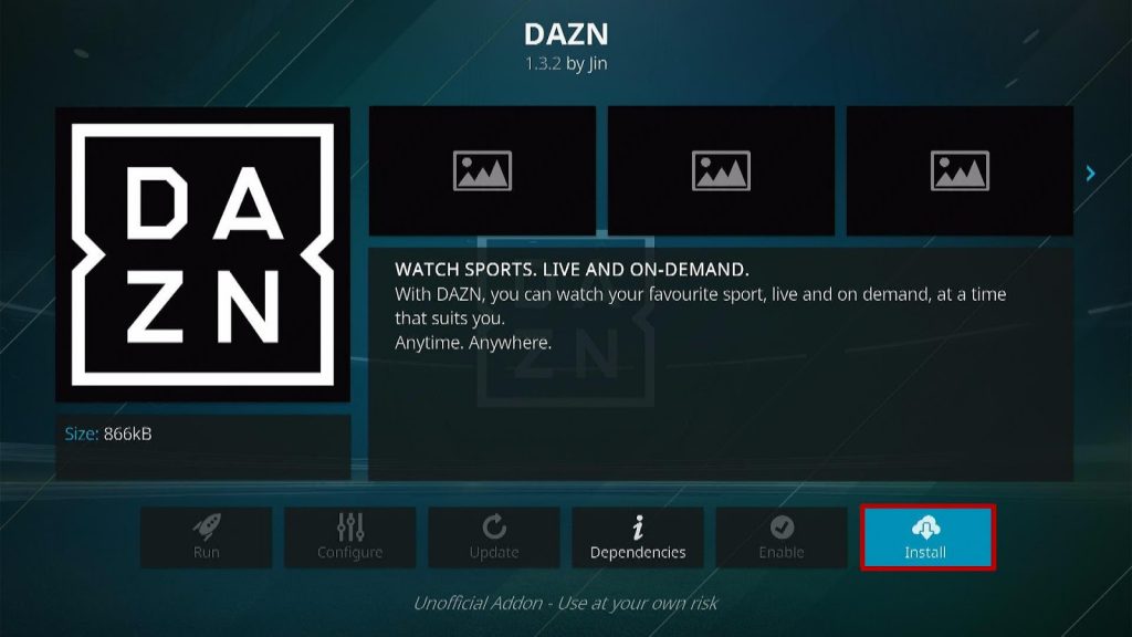 Install the DAZN Kodi Addon Step 6