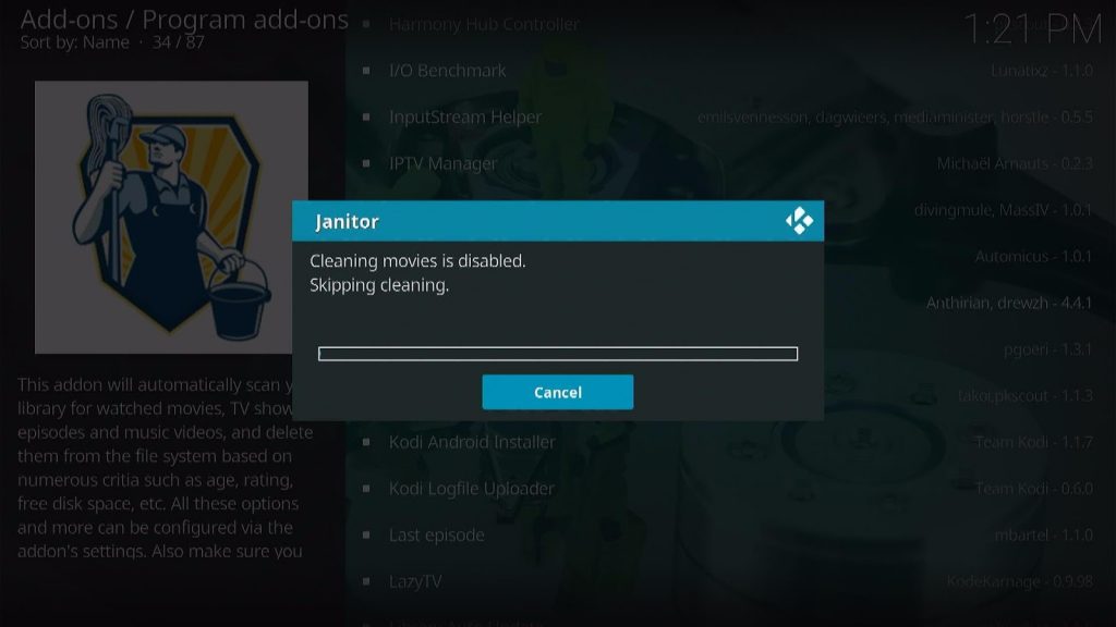 Install the Janitor Kodi Addon Step 10