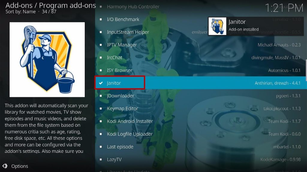 Install the Janitor Kodi Addon Step 7