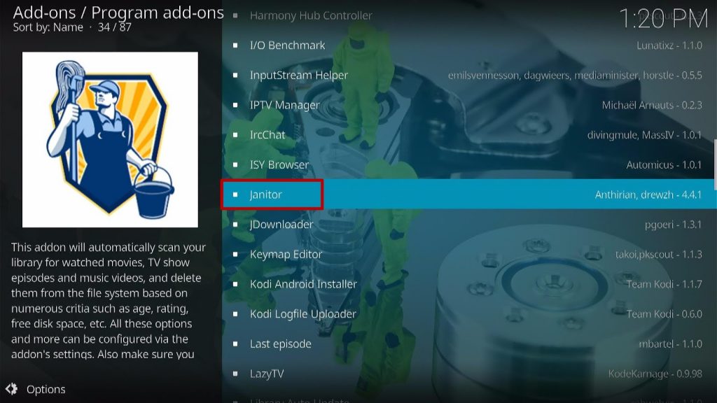 Install the Janitor Kodi Addon Step 8