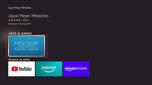 Install the Joyce Meyer Ministries App on your Firestick Step 5