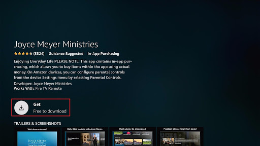 Install the Joyce Meyer Ministries App on your Firestick Step 6
