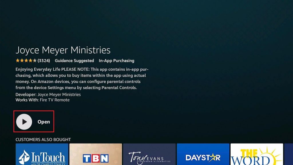 Install the Joyce Meyer Ministries App on your Firestick Step 9