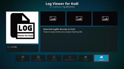 Install the Log Viewer for Kodi Step 6