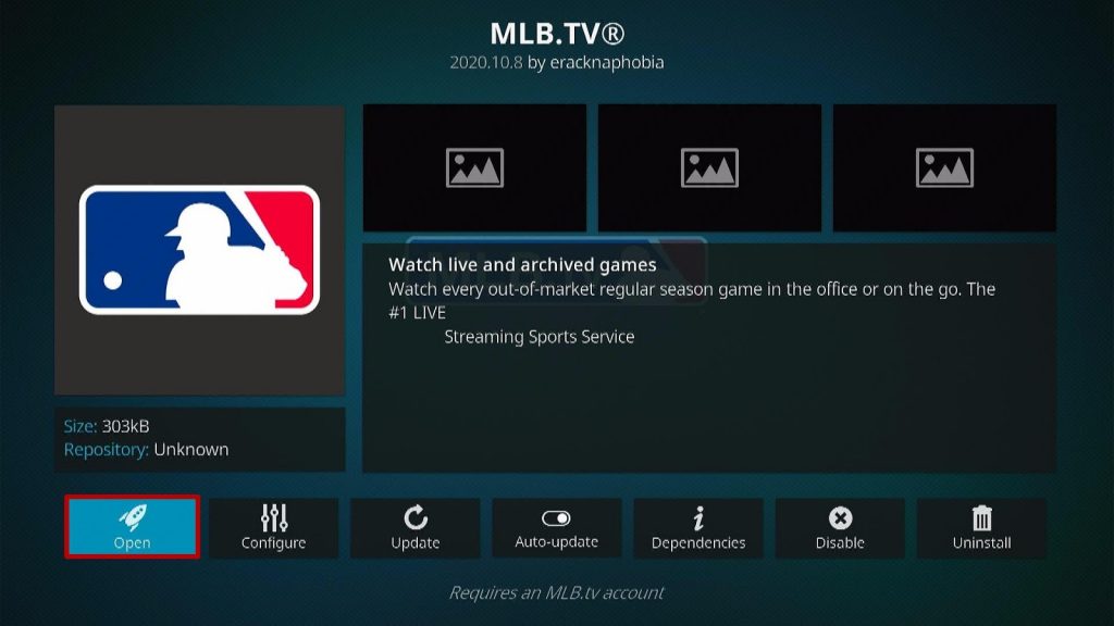Install the MLB TV Kodi Addon Step 9