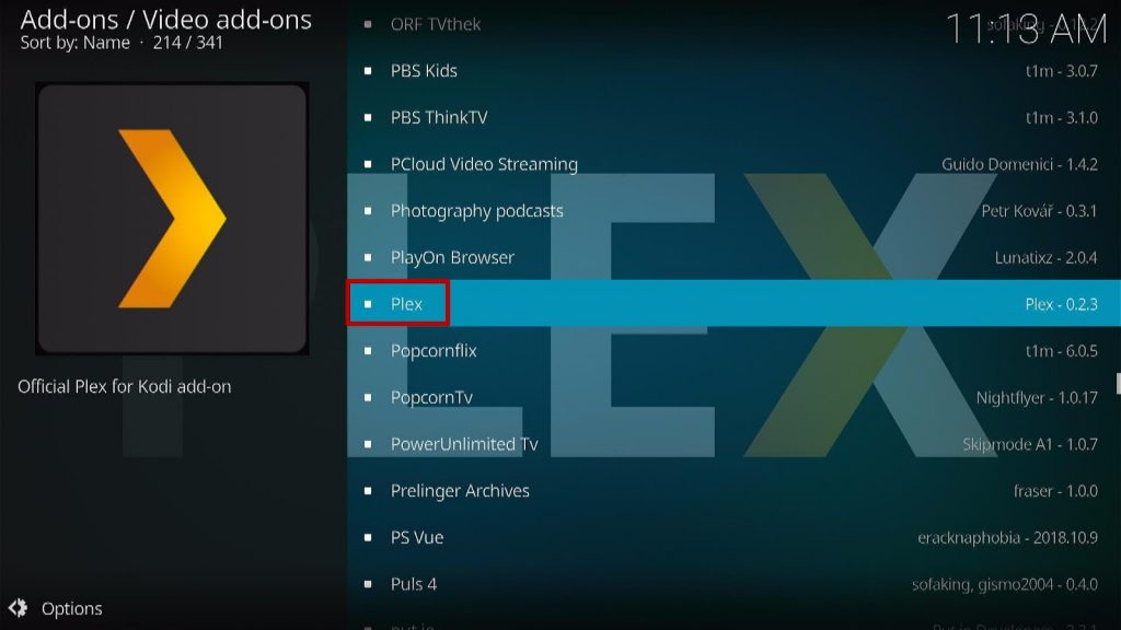 Install the Plex Kodi Addon Step 5