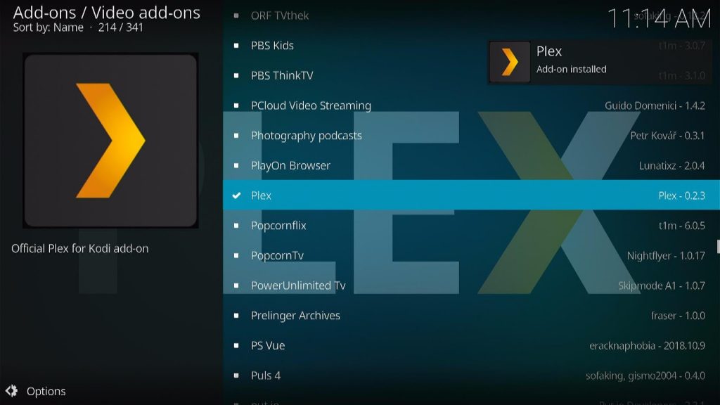 Install the Plex Kodi Addon Step 8