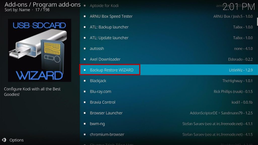 Install the USB-SDCard Wizard Step 1