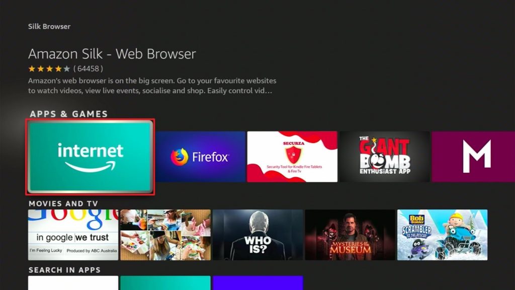 Silk Browser Installation Guide on Firestick Step 4