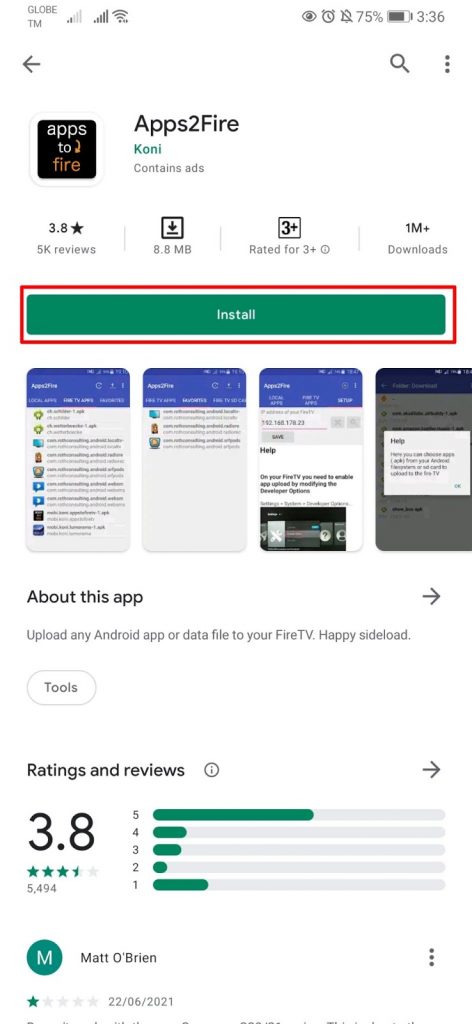 Installing Apps on your Firestick from Android Phone Step 8