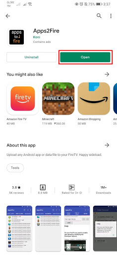 Installing Apps on your Firestick from Android Phone Step 9
