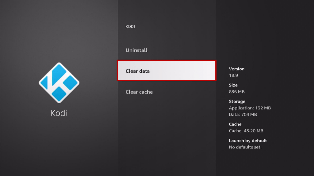 Reset Kodi Through Clear Data on Firestick Step 5