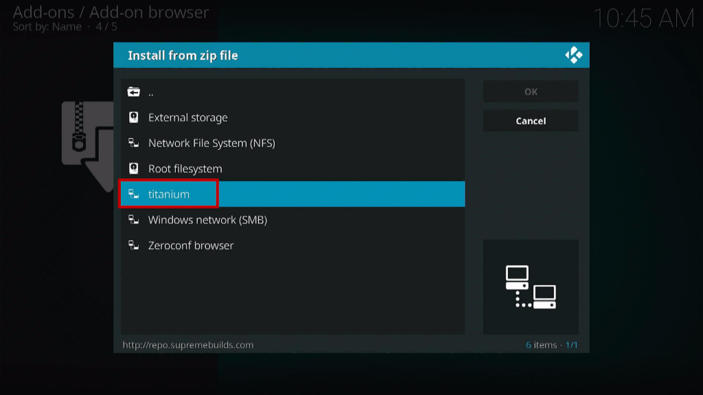 Step 12 Install Titanium Kodi Build
