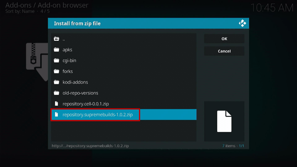Step 13 Install Titanium Kodi Build
