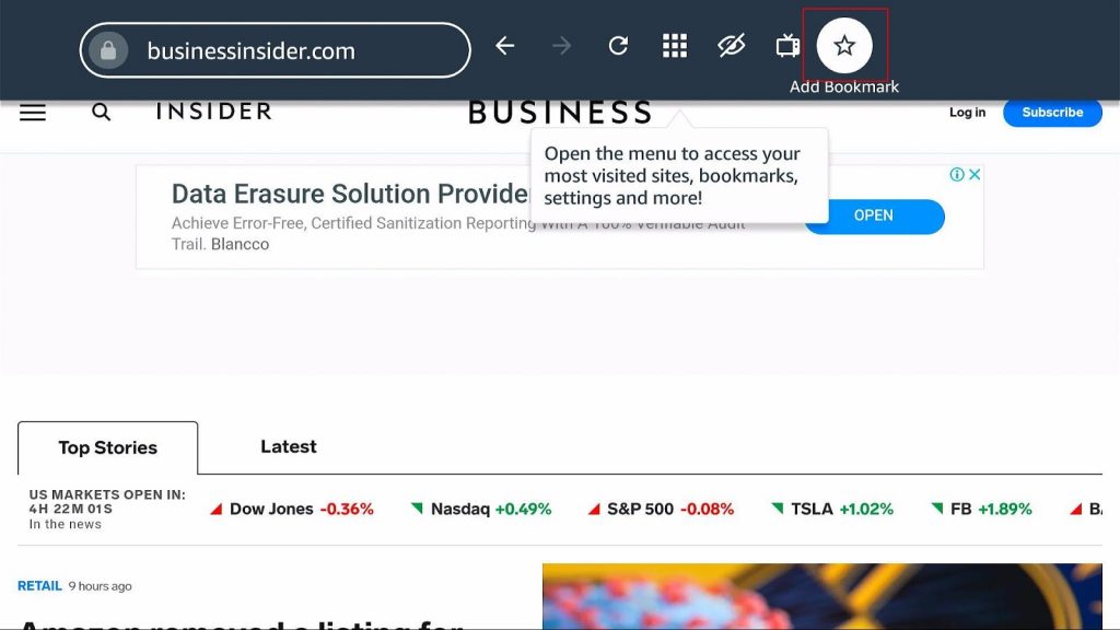Step 15 Watch Business Insider News Stream Website on Firestick