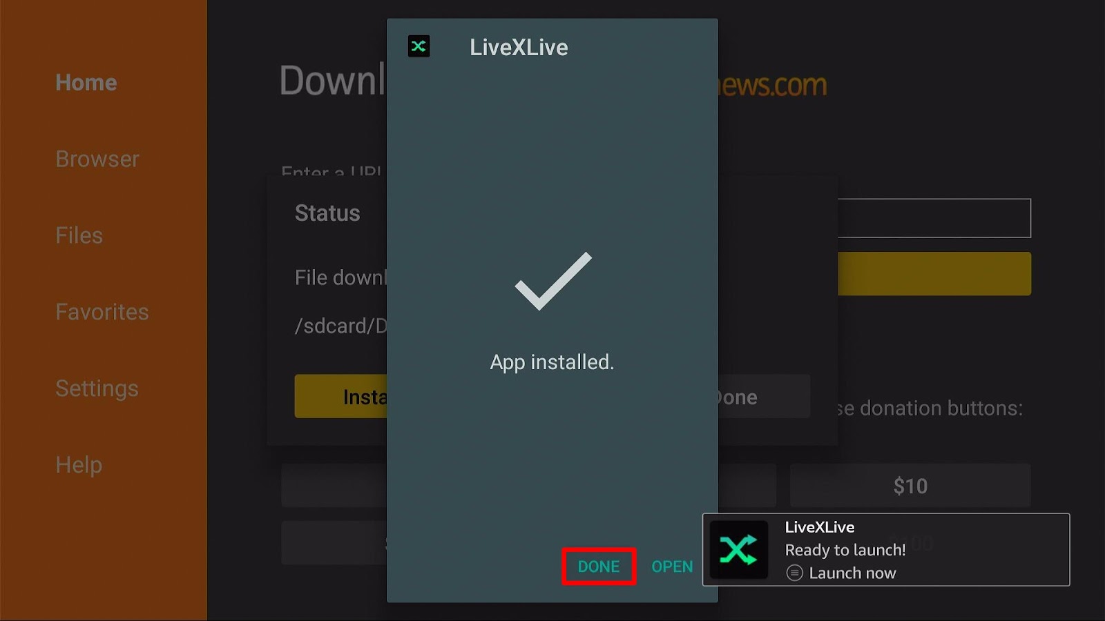Step 17 Install LiveXLive