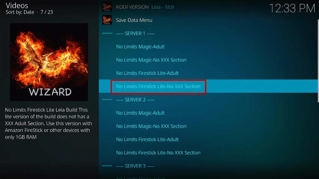 Step 17 Install No Limits Magic Kodi Build