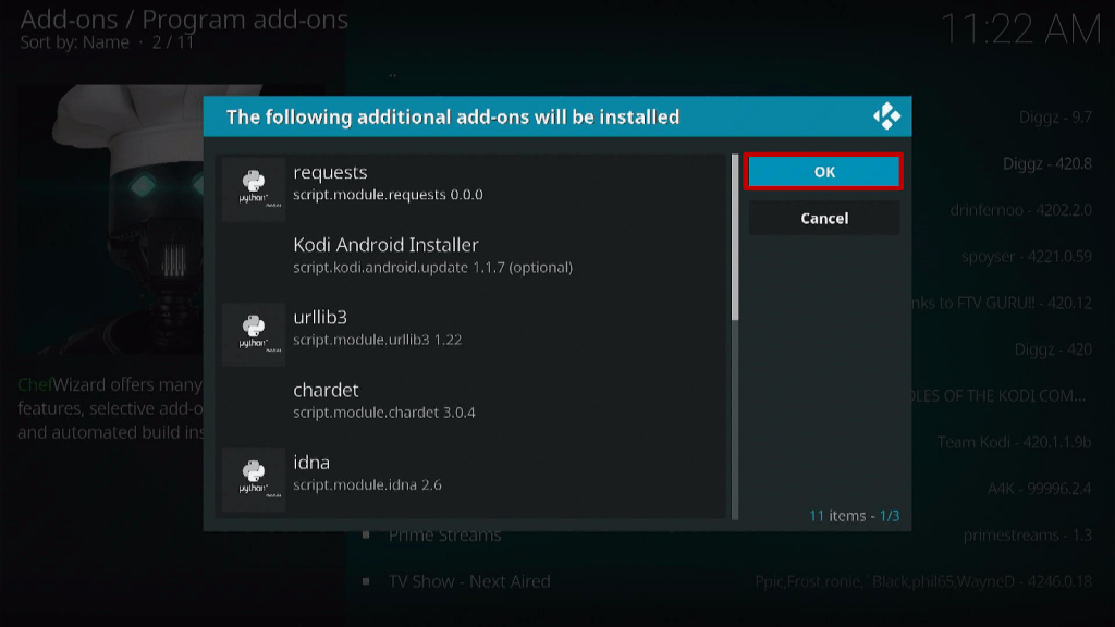 Step 20 Install Diggz Xenon Kodi Build