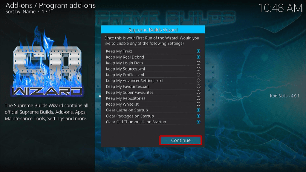 Step 20 Install Titanium Kodi Build