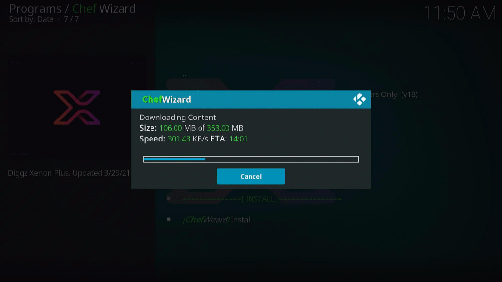 Step 26 Install Diggz Xenon Kodi Build