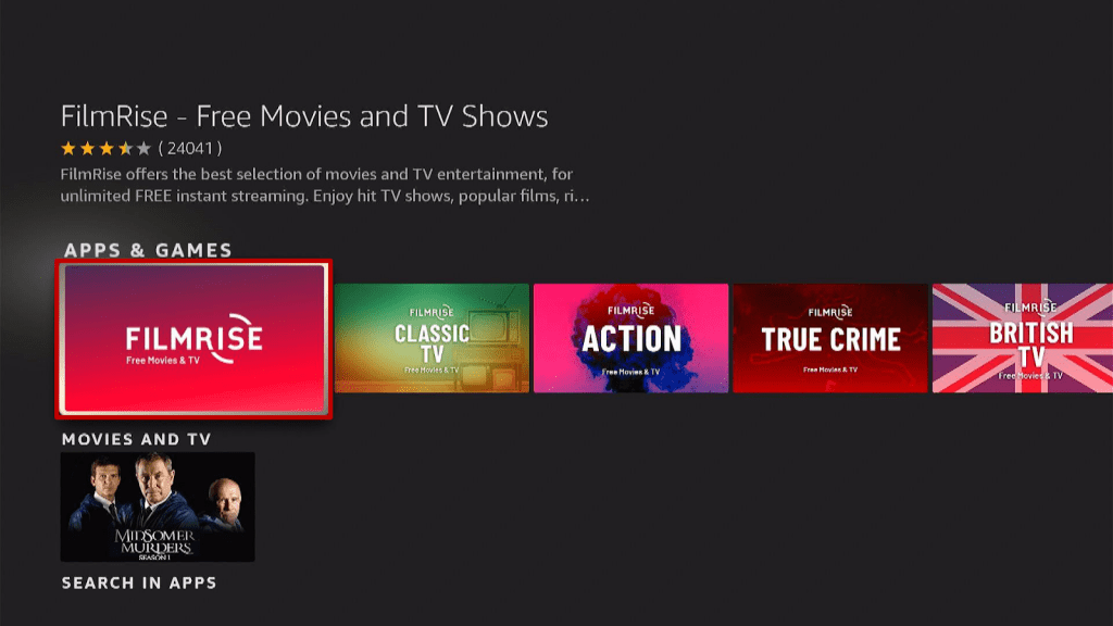 Step 4 Install FilmRise App on Firestick
