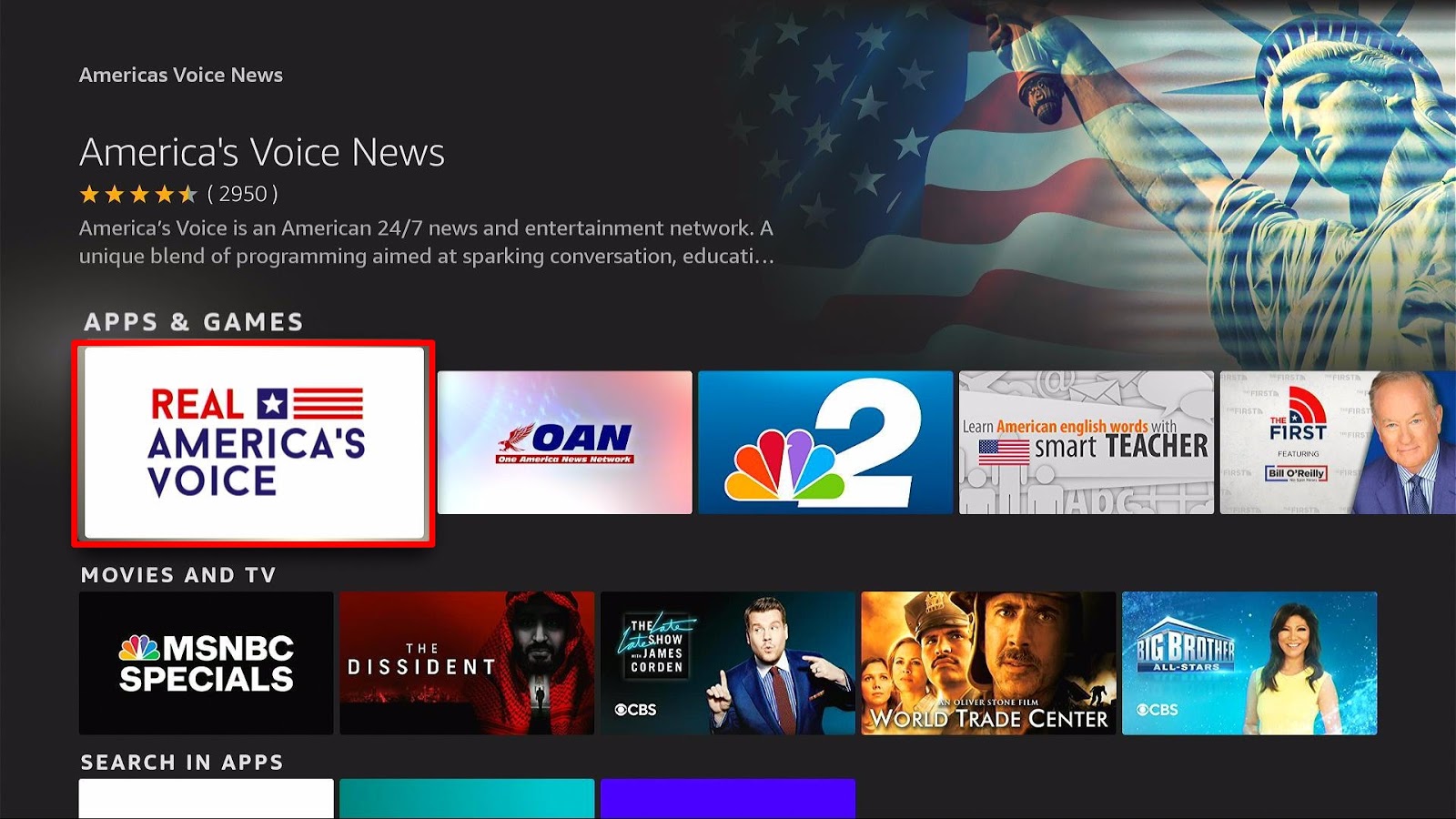 Step 5 Install America’s Voice News App on Firestick