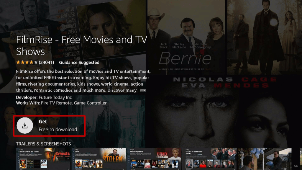 Step Install FilmRise App on Firestick