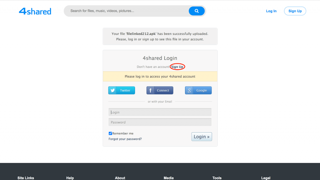 Upload Files on 4shared Step 5