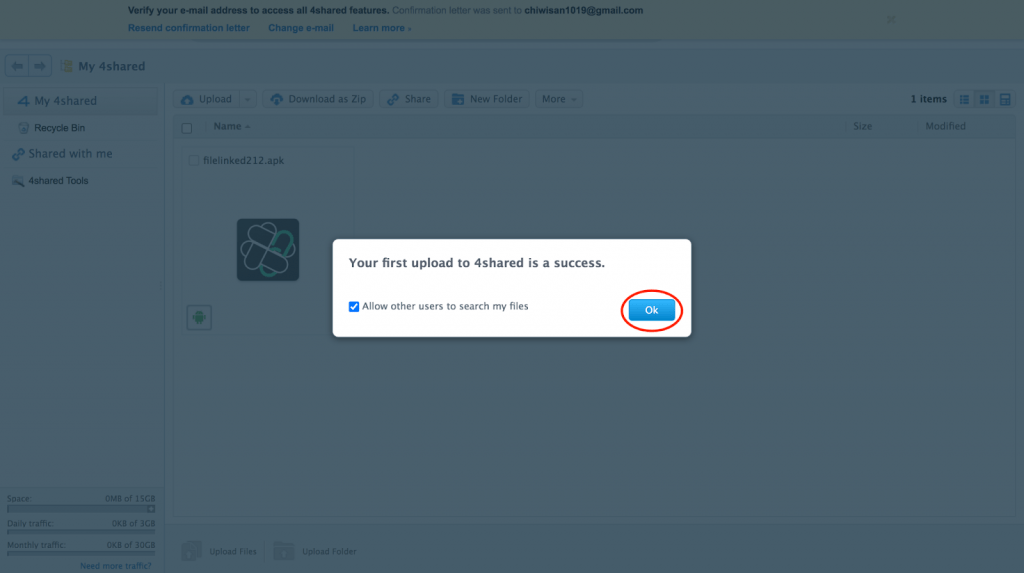 Upload Files on 4shared Step 7