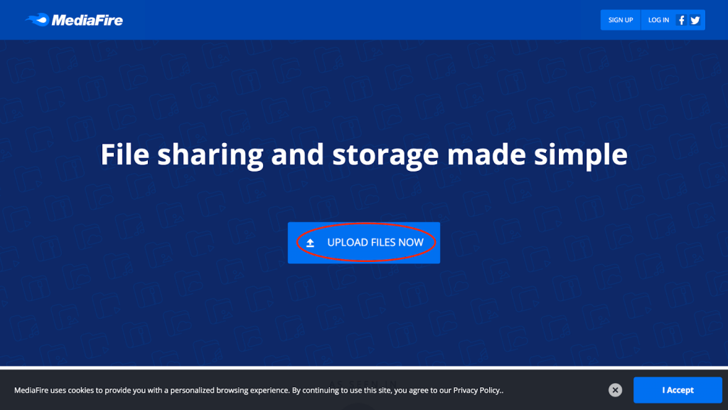 Upload Files on MediaFire Step 2