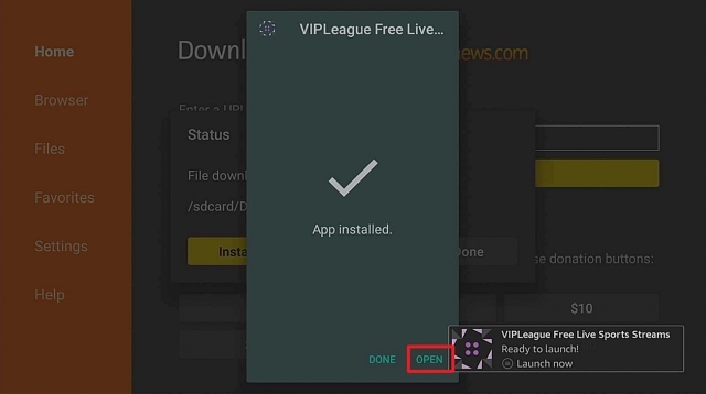 Install VIP League on Firestick Step 18