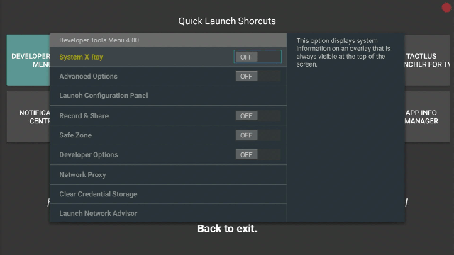 Developer Tools Menu