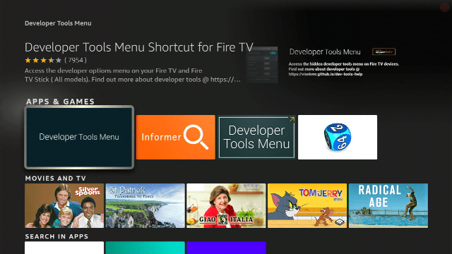 Developer Tools Menu