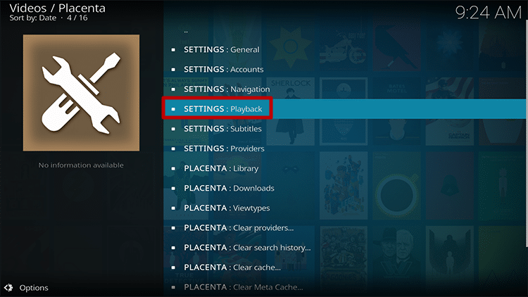 Enable the Auto-Play in Kodi Step 3