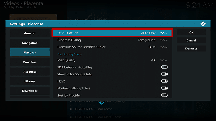 Enable the Auto-Play in Kodi Step 5