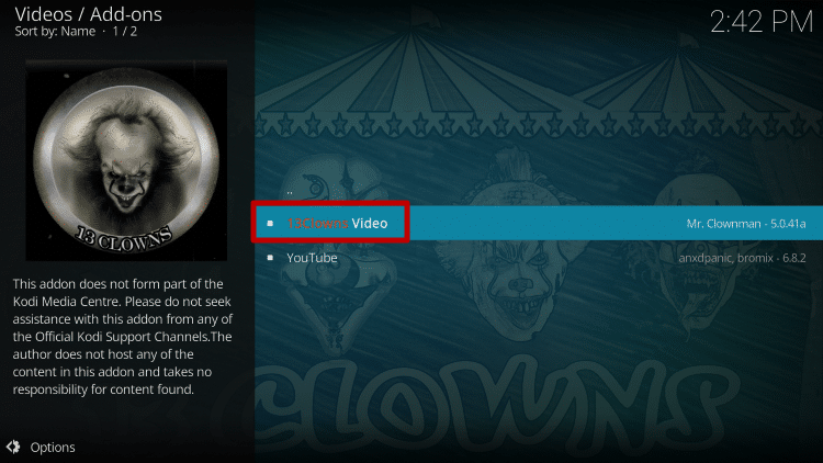 Install 13 Clowns Kodi Addon Step 25