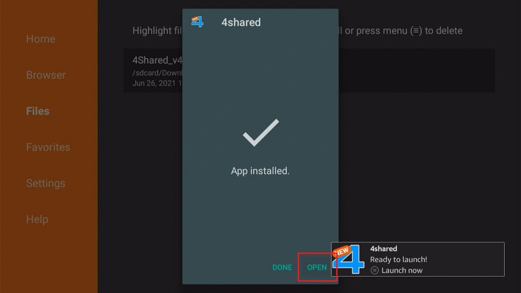 Install 4Shared on Firestick Step 18