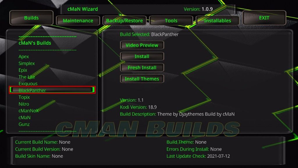 Install Black Panther Kodi Build Step 23